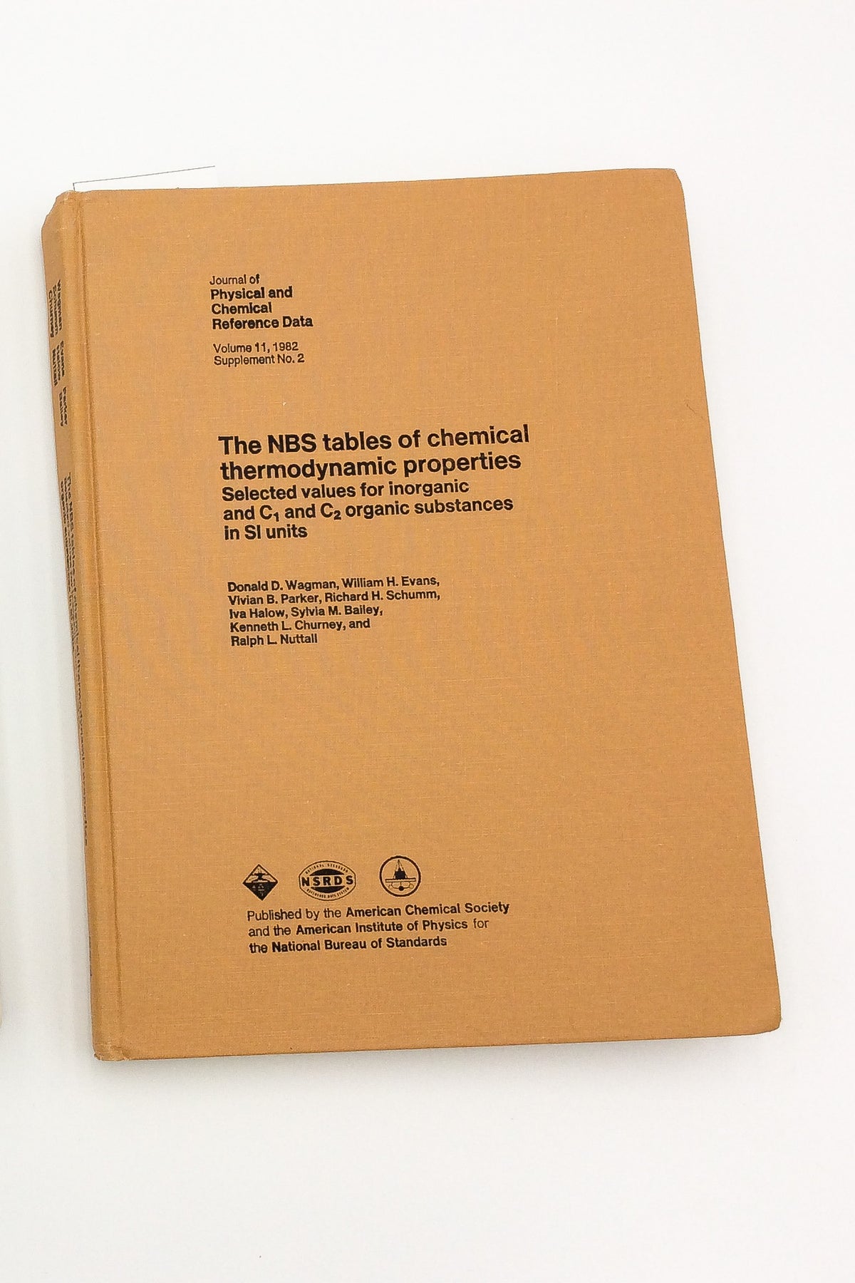 NBS tables of chemical thermodynamics properties